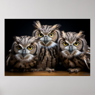 Poster Hibou Wild Animal Portrait Nature Beauté