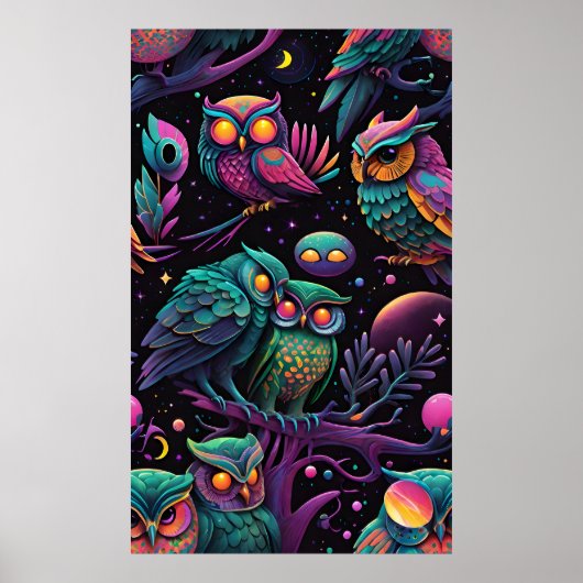 Poster Hiboux de même plumage (Devant)