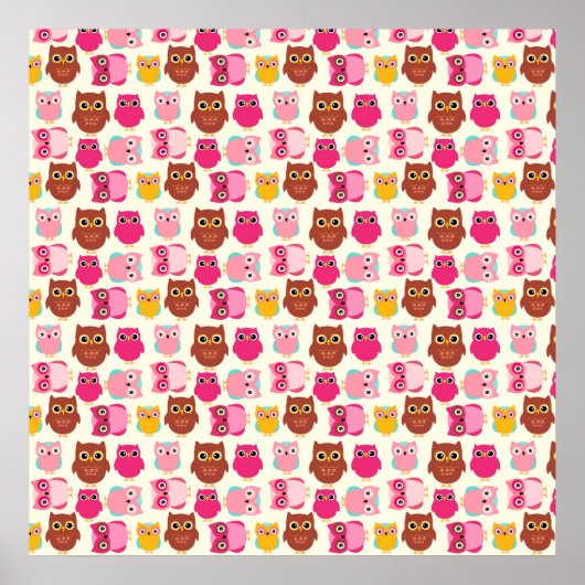 Poster Hiboux mignons (Devant)