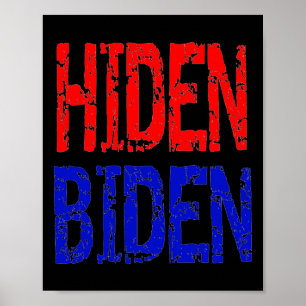 Poster Hiden Biden Joe endormi Drôle Pro-trump Anti-biden
