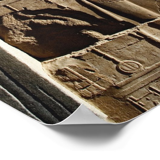 Poster Hiéroglyphes anciens sur le mur, Temple de Karnak, (Coin)