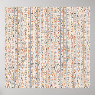 Poster hiéroglyphes de l'ancienne égypte motif histo