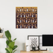 Poster Hiéroglyphes d'Égypte (Bureau à domicile)