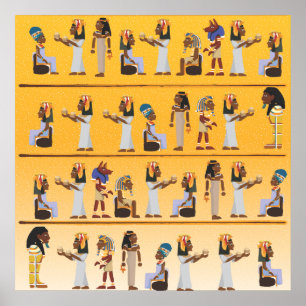 Poster Hiéroglyphes d'Égypte