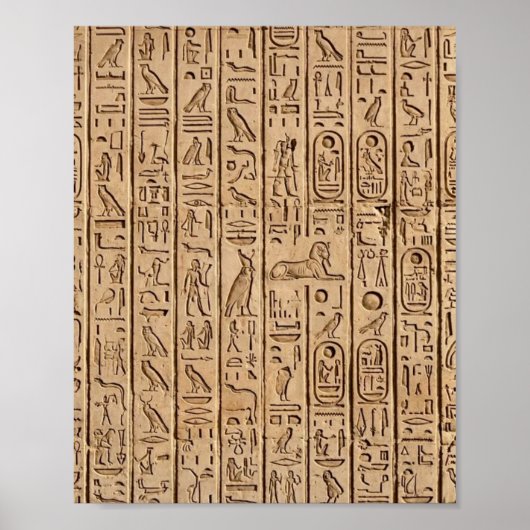 Poster Hiéroglyphes égyptiens antiques (Devant)