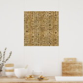 Poster Hiéroglyphes égyptiens sur papyrus (Cuisine)