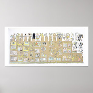 Poster Hiéroglyphes mexicains, de 'DES Cordillieres de