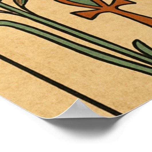 Poster Hiéroglyphique de la déesse de chat Bastet (Coin)