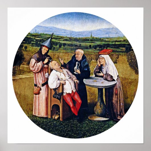 Poster Hieronymous Bosch - Extracting Stone of Madness (Devant)