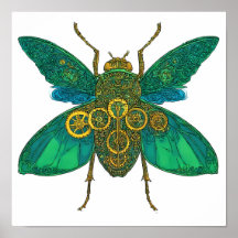 High Contrast Flat Color Art: Emerald Clockwork