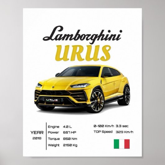Poster High-End Automotive Print | Italian Super SUV Urus (Devant)