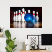 Poster High Flush, Bowling Ball Strike, Bowling Art (Bureau à domicile)