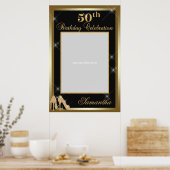 Poster High Heels 50th Birthday Photo Prop Frame Gold (Cuisine)