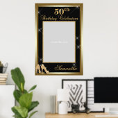 Poster High Heels 50th Birthday Photo Prop Frame Gold (Bureau à domicile)