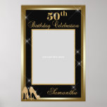 Poster High Heels 50th Birthday Photo Prop Frame Gold<br><div class="desc">C'est chic photo d'anniversaire cadre d'image de l'affiche avec des talons hauts de parties scintillant or et des pointes d'or. Contactez-moi pour un autre âge.</div>