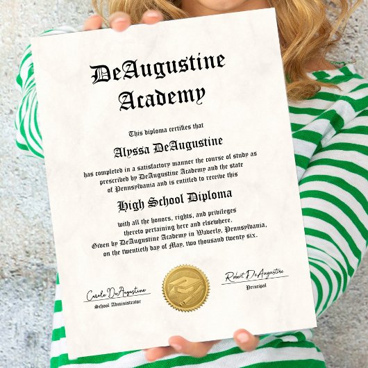 Poster High School Diploma for Homeschool