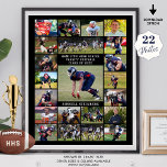 Poster High School Senior Sports 22 Photo Collage<br><div class="desc">Reconnaissez et célébrez votre élève de sport du secondaire pour la nuit des aînés, la reconnaissance sportive de fin de saison ou le dîner de remise de prix ou l'exposition à sa fête de remise de diplômes avec cette affiche imprimée à l'aide d'un modèle de collage photo facile à télécharger...</div>