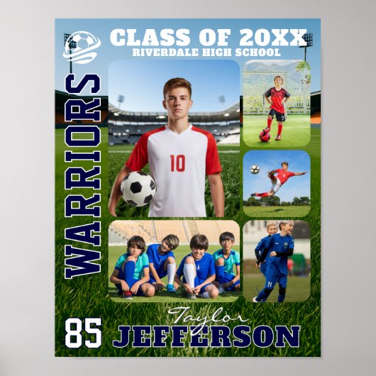 Poster High School Soccer Team Sports Photo Collage (Devant)