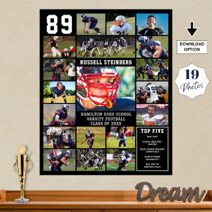 Poster High School Sports Senior 19 Photo Collage Top 5
