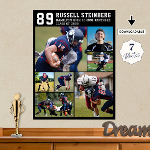Poster High School Sports Senior 7 Photo Collage Grad