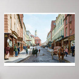 Poster High Street Kilkenny c1895 Irlande