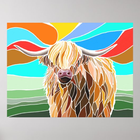 Poster Highland Cow (Devant)