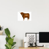 Poster Highland cow (Bureau à domicile)