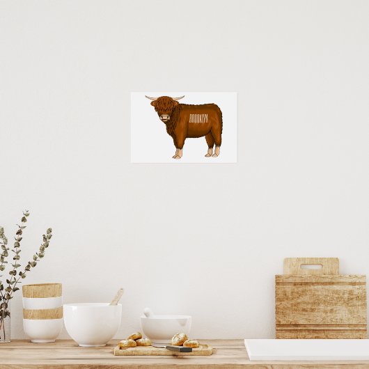 Poster Highland cow (Cuisine)