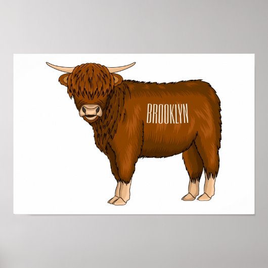 Poster Highland cow (Devant)