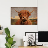 Poster Highland Cow (Bureau à domicile)