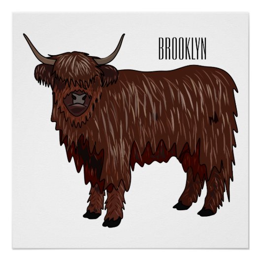 Poster Highland cow (Devant)