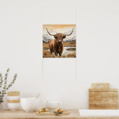 Poster Highland cow Art (Cuisine)