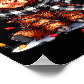 Poster Highland Cow Christmas Santa Hat Mooey Xmas Heifer (Coin)