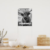 Poster Highland Cow Es-tu Pooping Toilet Potty Humour (Cuisine)