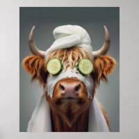 Highland Cow Funny Visage Masque Salle de bain
