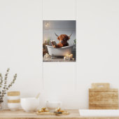 Poster Highland Cow Lecture dans Bain Bain Salle de bain (Cuisine)