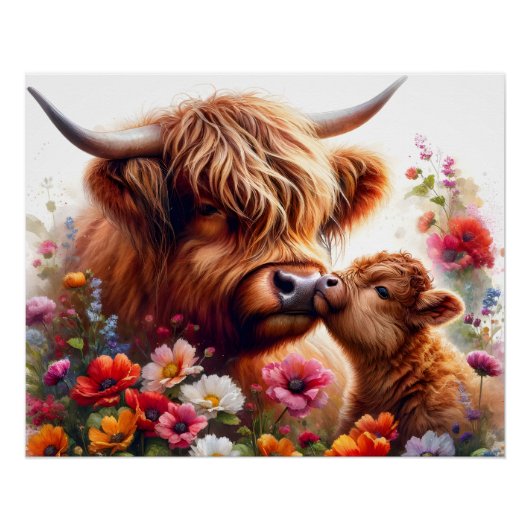 Poster Highland Cow Mothers (Devant)