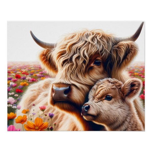 Poster Highland Cow Mothers (Devant)