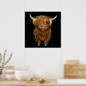 Poster HiGHLaND CoW PRiNT SCoTTiSH ' HuMPHReY ' PAR SHiRL (Cuisine)