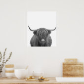 Poster Highland Cow Scotland Russe Noir Blanc (Cuisine)