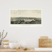 Poster Highland, IL Carte panoramique - 1894 (Cuisine)