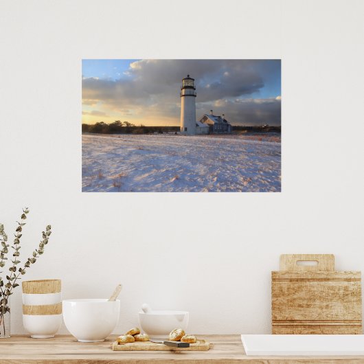 Poster Highland Lighthouse Cape Cod en hiver (Cuisine)