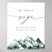 Poster Highland | Mountain Wedding Guestbook Sign (Devant)