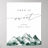 Poster Highland | Watercolor Mountain Dessert Table Sign (Devant)