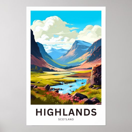 Poster Highlands Scotland Travel Print (Devant)
