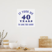 Poster Hilarious 40e anniversaire Gag Cadeaux (Cuisine)