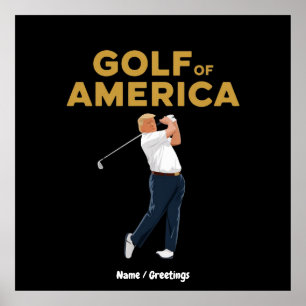 Poster Hilarious Funny Golf of America Mème Trump Pun
