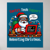 Poster Hilarious Santa s Support Tech Rebooting IT Comput (Devant)