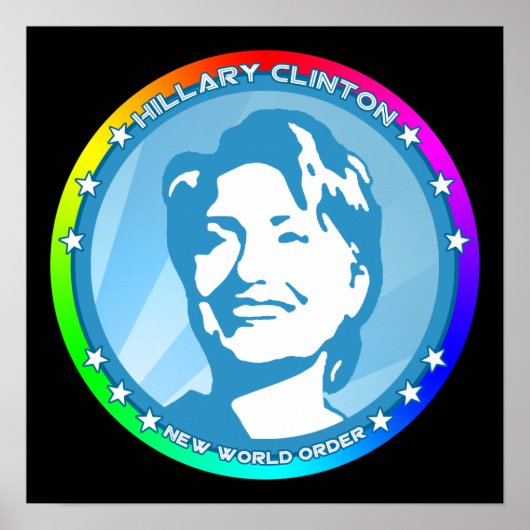 Poster hillary clinton. arc-en-ciel. (Devant)