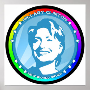 Poster hillary clinton. arc-en-ciel.
